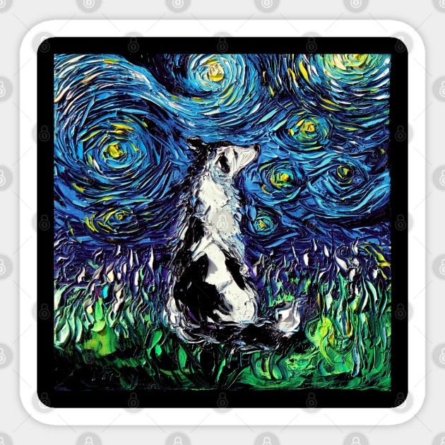 Border Collie Starry Night Sticker by sagittariusgallery